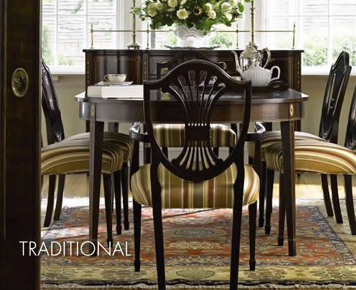 stickley traditional dining table hepplewhite chair